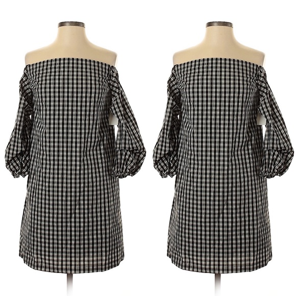 NWT 1. State gingham /checkered off shoulder dress - Picture 3 of 5